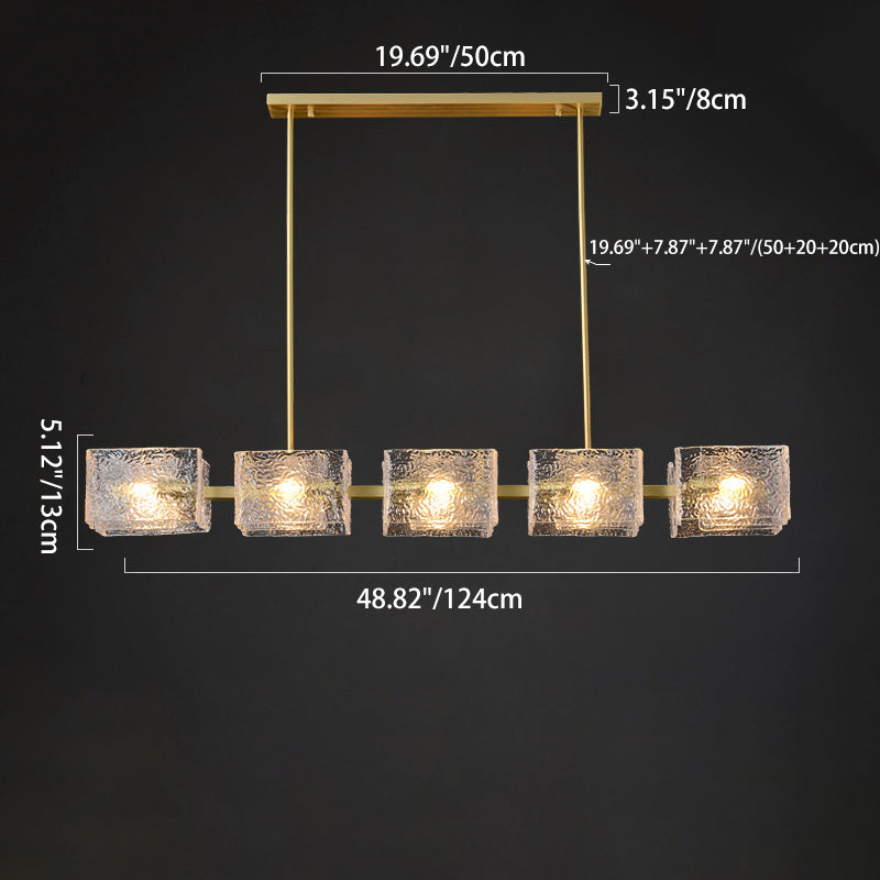 Elegant Modern Iron and Glass Chandelier for Living Room Island Decor
