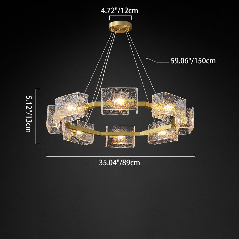 Elegant Modern Iron and Glass Chandelier for Living Room Island Decor