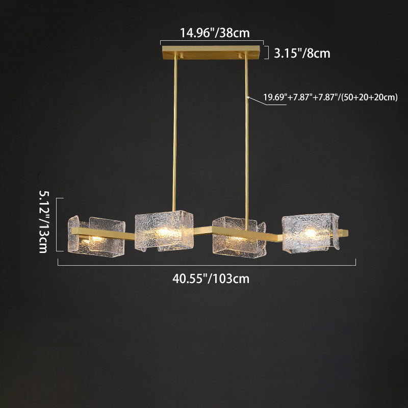 Elegant Modern Iron and Glass Chandelier for Living Room Island Decor