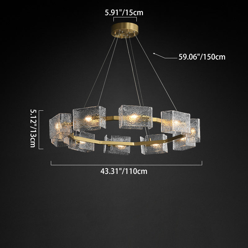 Elegant Modern Iron and Glass Chandelier for Living Room Island Decor