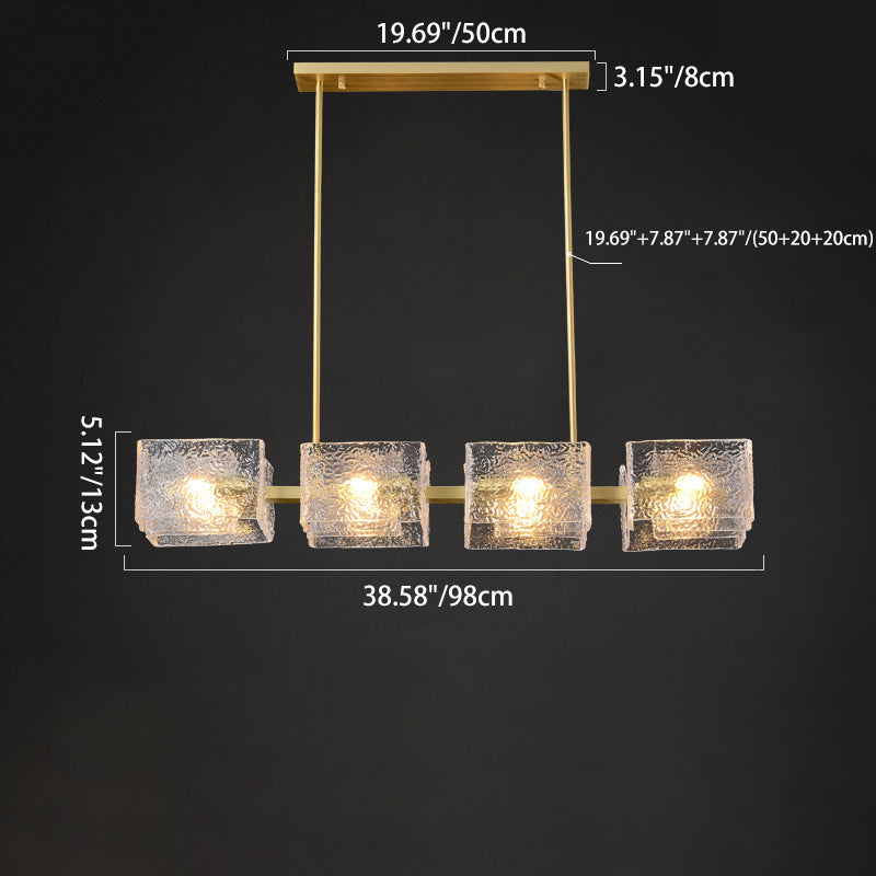 Elegant Modern Iron and Glass Chandelier for Living Room Island Decor