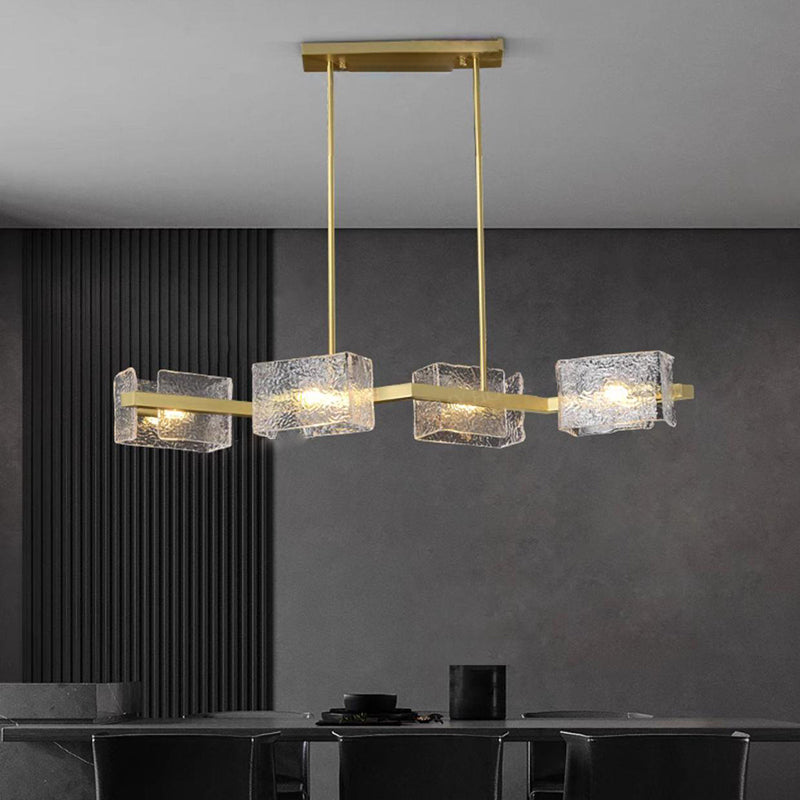 Elegant Modern Iron and Glass Chandelier for Living Room Island Decor