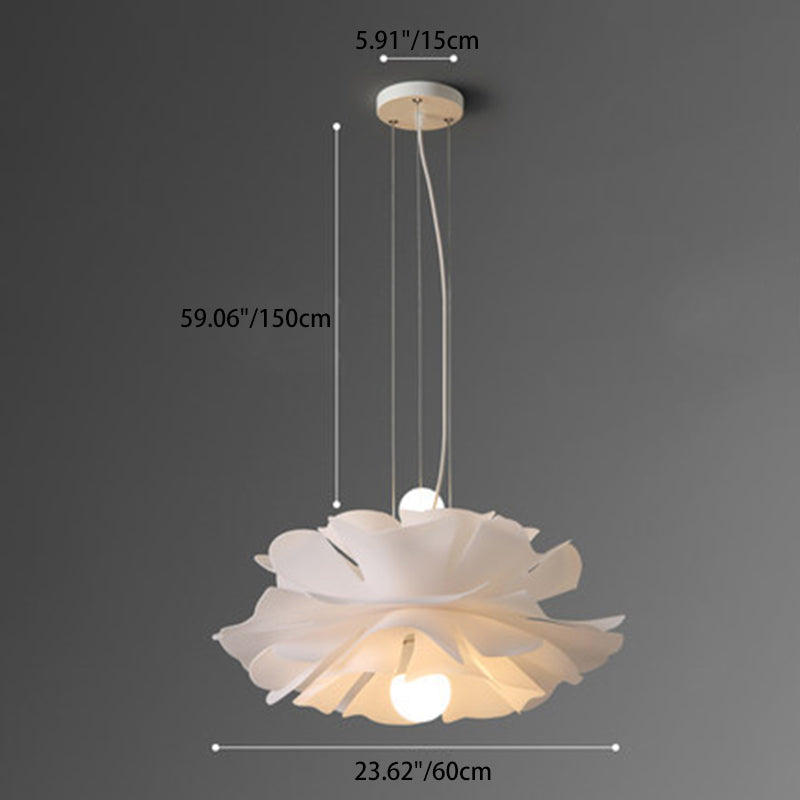 Scandinavian Hibiscus Round Acrylic Aluminum 2-Light Chandelier for Living Room
