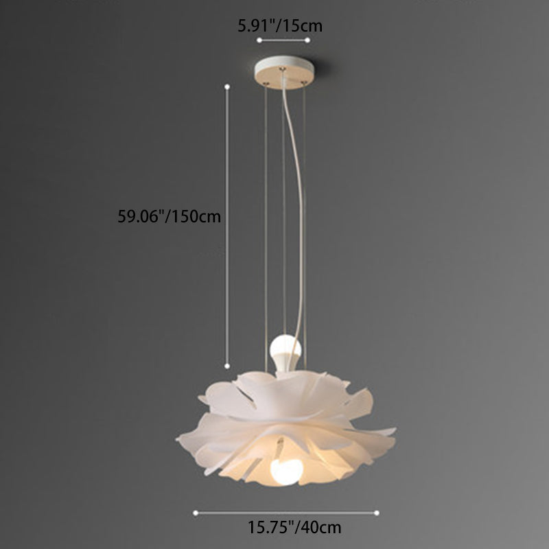 Scandinavian Hibiscus Round Acrylic Aluminum 2-Light Chandelier for Living Room