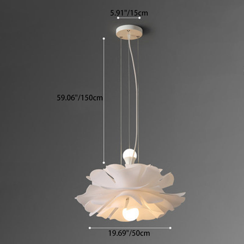 Scandinavian Hibiscus Round Acrylic Aluminum 2-Light Chandelier for Living Room