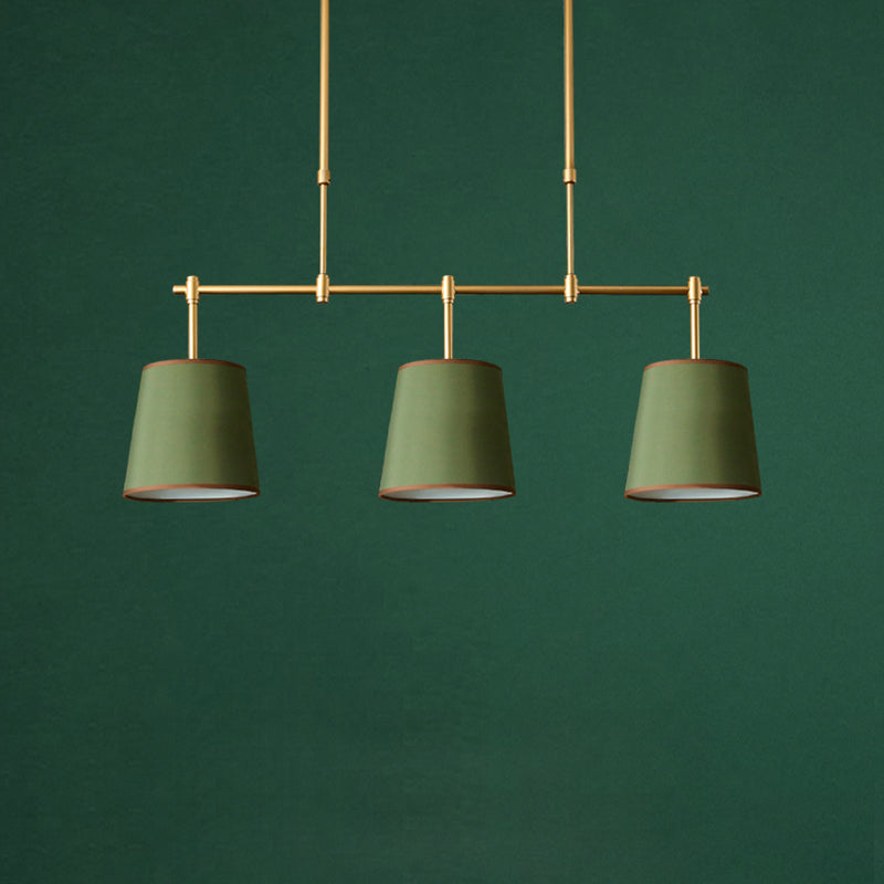 Scandinavian Fabric-Wrapped 3-Light Iron Chandelier for Living Room