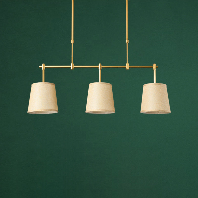 Scandinavian Fabric-Wrapped 3-Light Iron Chandelier for Living Room