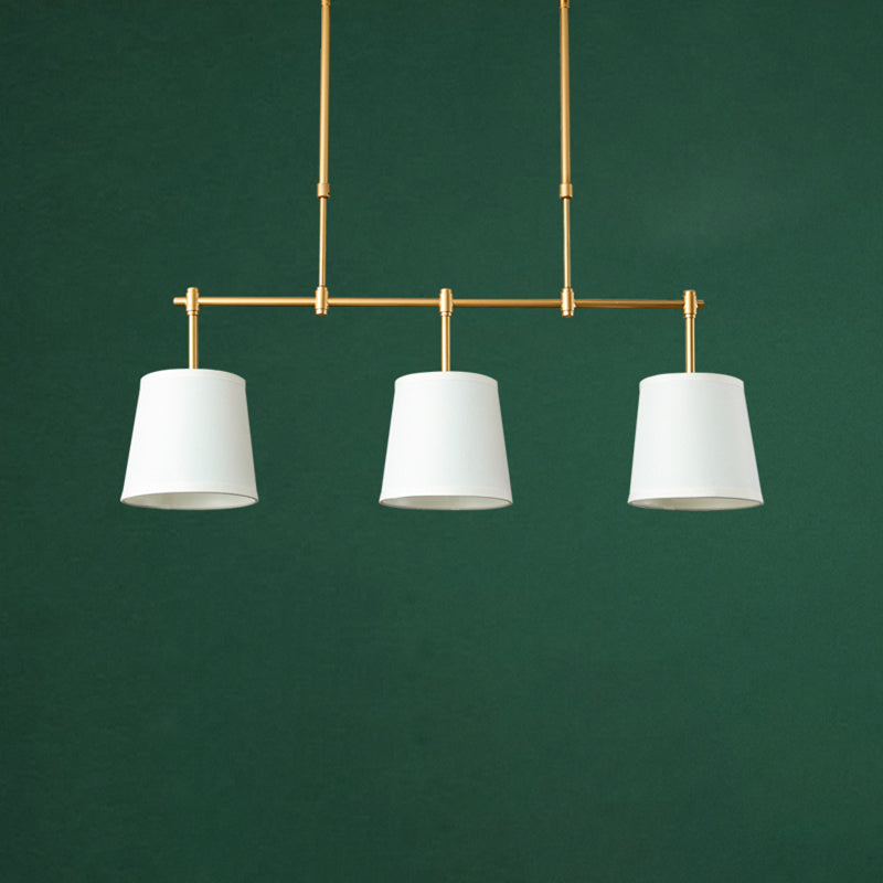 Scandinavian Fabric-Wrapped 3-Light Iron Chandelier for Living Room