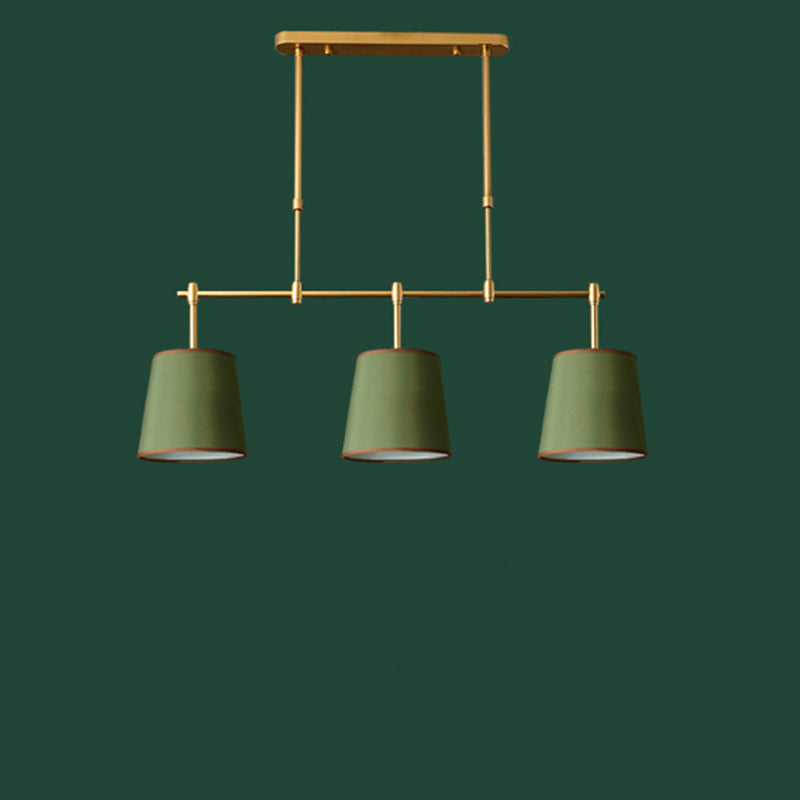 Scandinavian Fabric-Wrapped 3-Light Iron Chandelier for Living Room