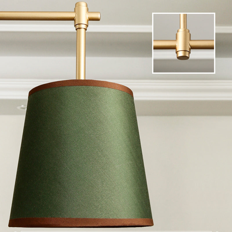 Scandinavian Fabric-Wrapped 3-Light Iron Chandelier for Living Room