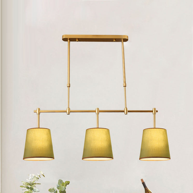 Scandinavian Fabric-Wrapped 3-Light Iron Chandelier for Living Room