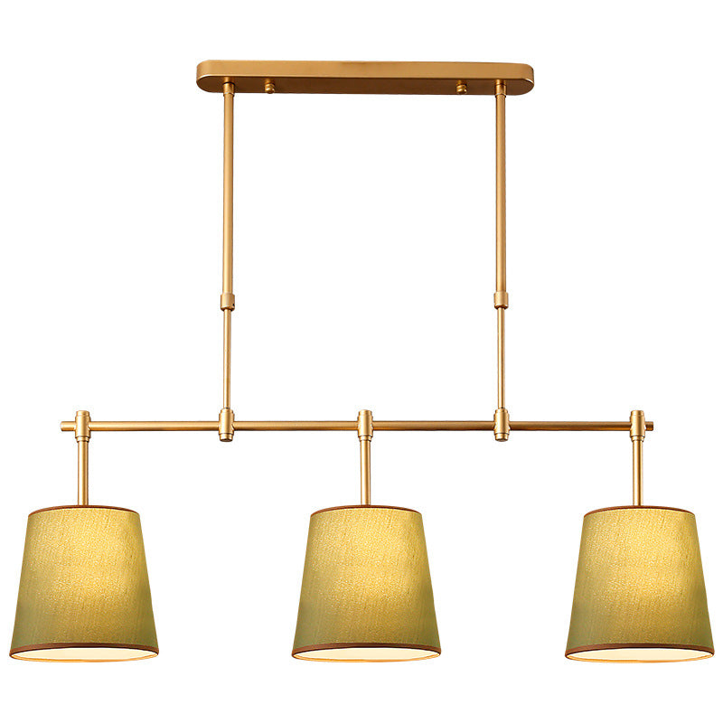 Scandinavian Fabric-Wrapped 3-Light Iron Chandelier for Living Room