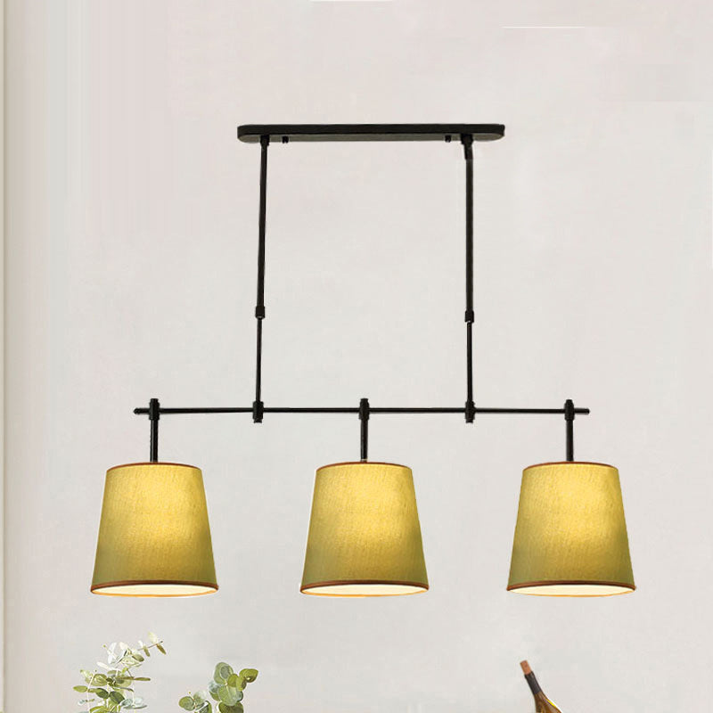 Scandinavian Fabric-Wrapped 3-Light Iron Chandelier for Living Room