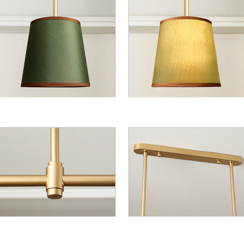 Scandinavian Fabric-Wrapped 3-Light Iron Chandelier for Living Room