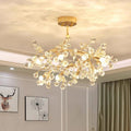 Elegant French Rose Branch Round Crystal Chandelier for Living Room