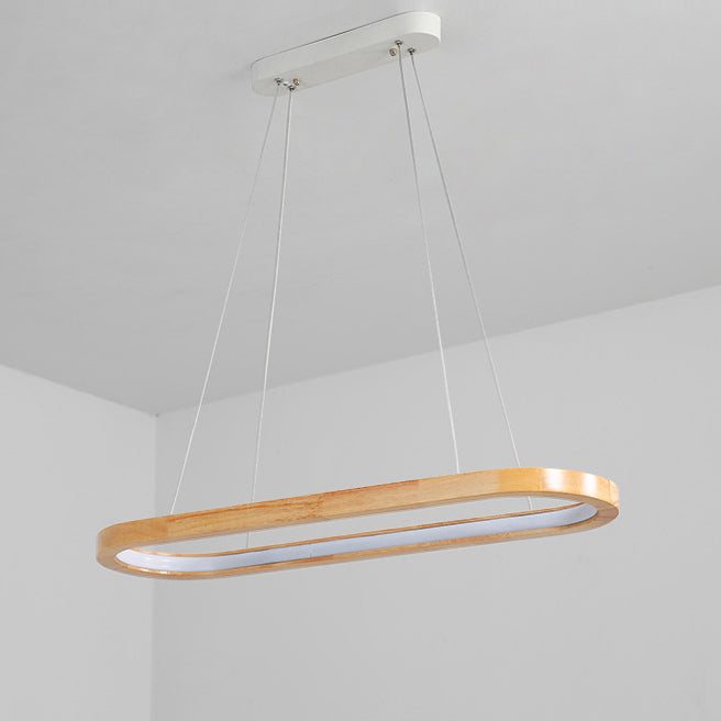 Sleek White Acrylic Oval LED Chandelier for Modern Living Room Decor