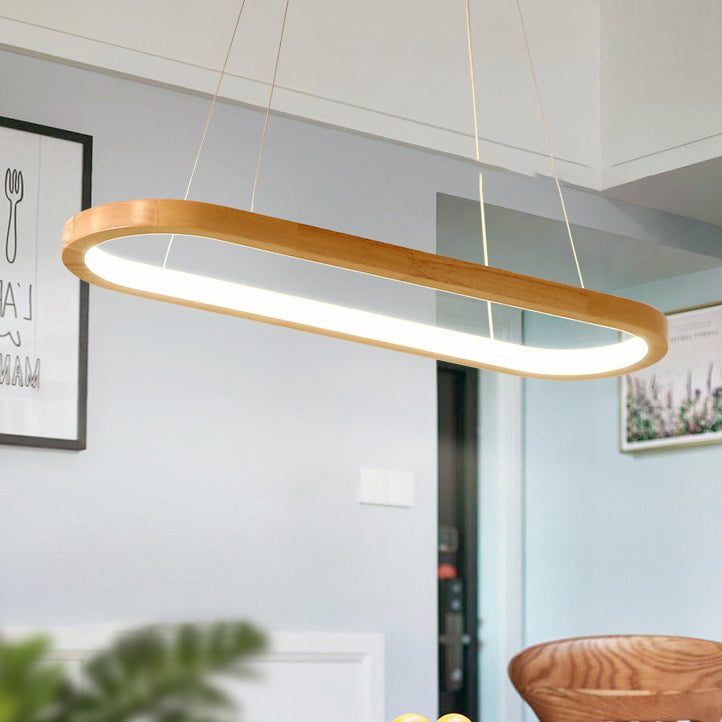 Sleek White Acrylic Oval LED Chandelier for Modern Living Room Decor