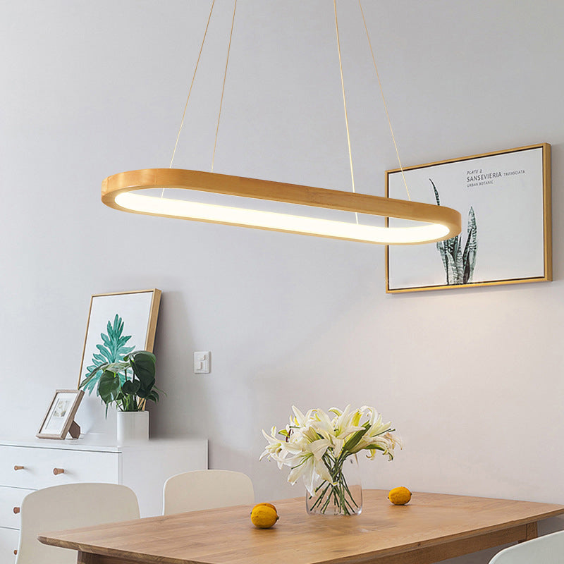 Sleek White Acrylic Oval LED Chandelier for Modern Living Room Decor