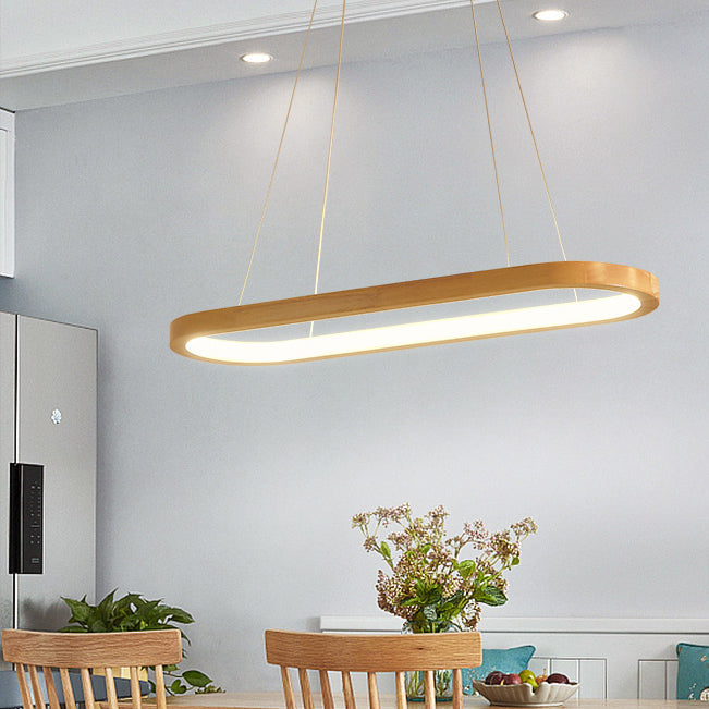 Sleek White Acrylic Oval LED Chandelier for Modern Living Room Decor