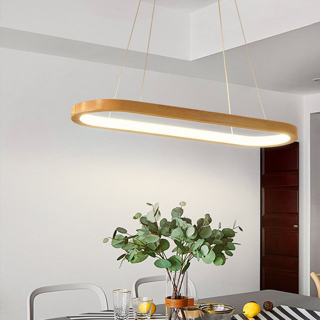 Sleek White Acrylic Oval LED Chandelier for Modern Living Room Decor