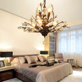 Elegant French Crystal Iron Branch Chandelier for Dining Room Lighting