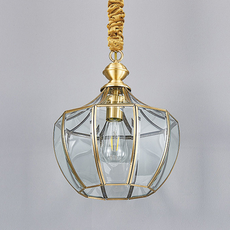 Mid-Century Waterproof Copper Glass Rhombic Cylinder Outdoor Chandeliers
