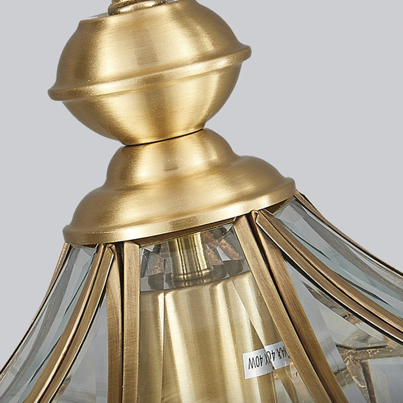 Mid-Century Waterproof Copper Glass Rhombic Cylinder Outdoor Chandeliers