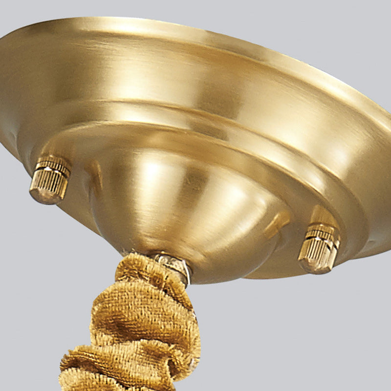 Mid-Century Waterproof Copper Glass Rhombic Cylinder Outdoor Chandeliers
