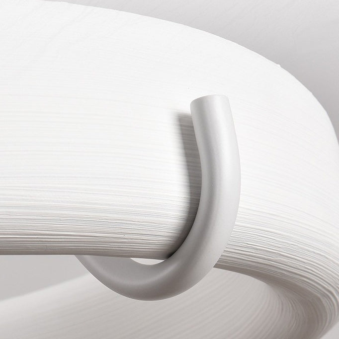 Antique White Floral Carved Metal Resin LED Chandelier for Living Room