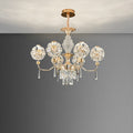 Elegant Modern Iron and Crystal LED Chandelier for Living Room