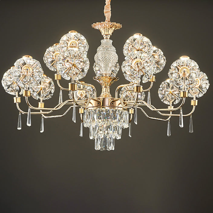 Elegant Modern Iron and Crystal LED Chandelier for Living Room