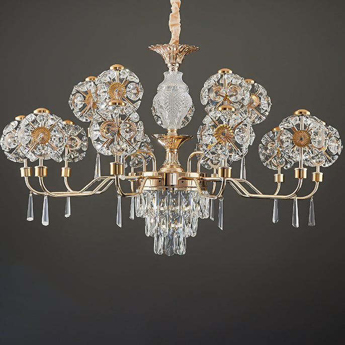 Elegant Modern Iron and Crystal LED Chandelier for Living Room