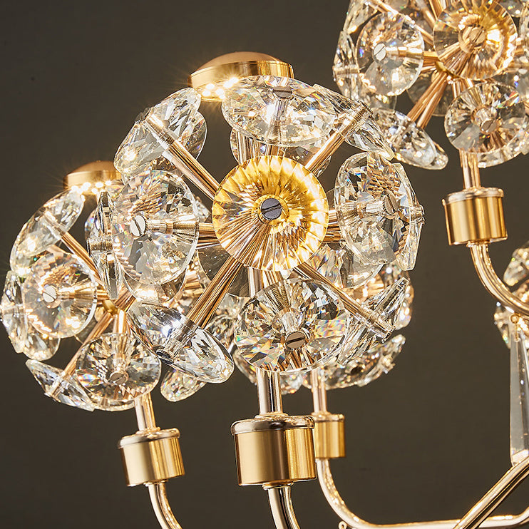 Elegant Modern Iron and Crystal LED Chandelier for Living Room