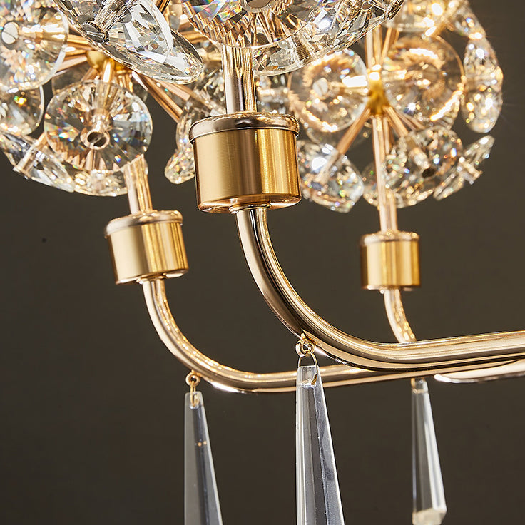 Elegant Modern Iron and Crystal LED Chandelier for Living Room