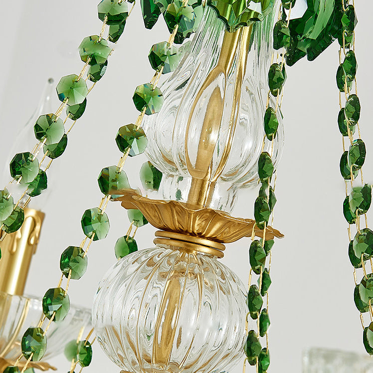 Elegant French Copper Crystal Glass Chandeliers for Living Room 3/6/8 Light