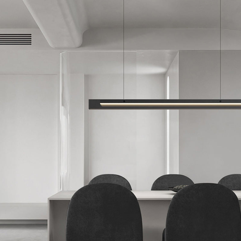 Modern Copper and Acrylic LED Rectangular Chandelier for Dining Room