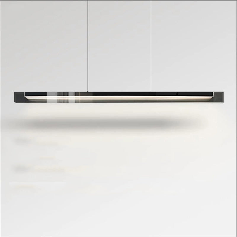 Modern Copper and Acrylic LED Rectangular Chandelier for Dining Room