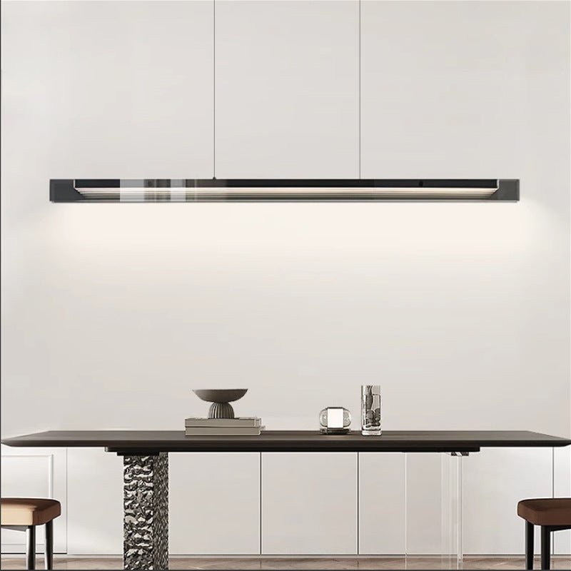 Modern Copper and Acrylic LED Rectangular Chandelier for Dining Room