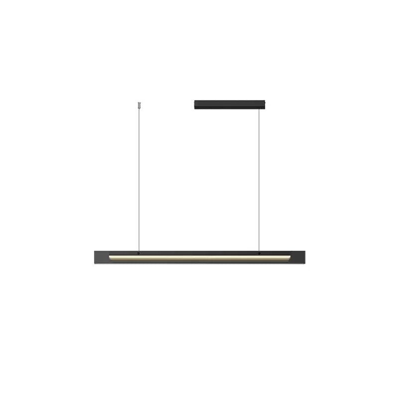 Modern Copper and Acrylic LED Rectangular Chandelier for Dining Room