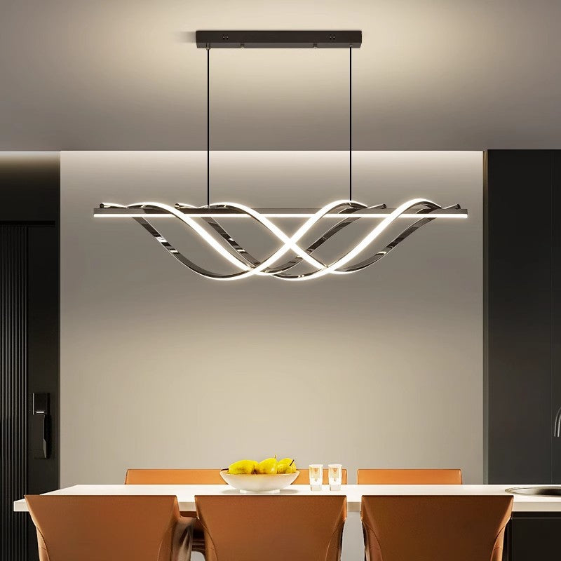 Art Deco Geometric Aluminum LED Chandelier for Modern Dining Room