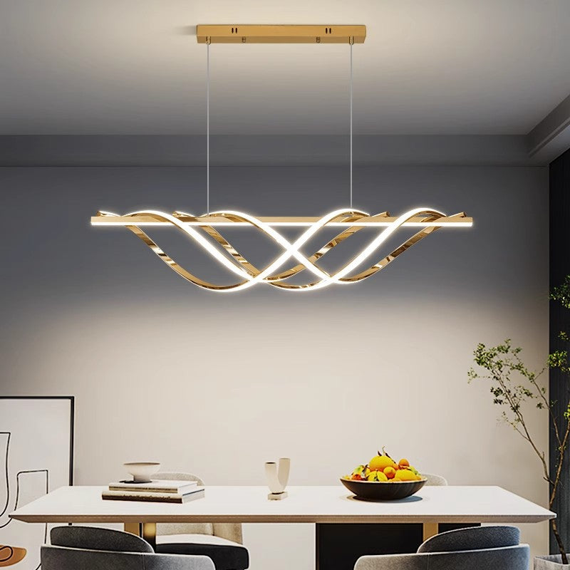 Art Deco Geometric Aluminum LED Chandelier for Modern Dining Room