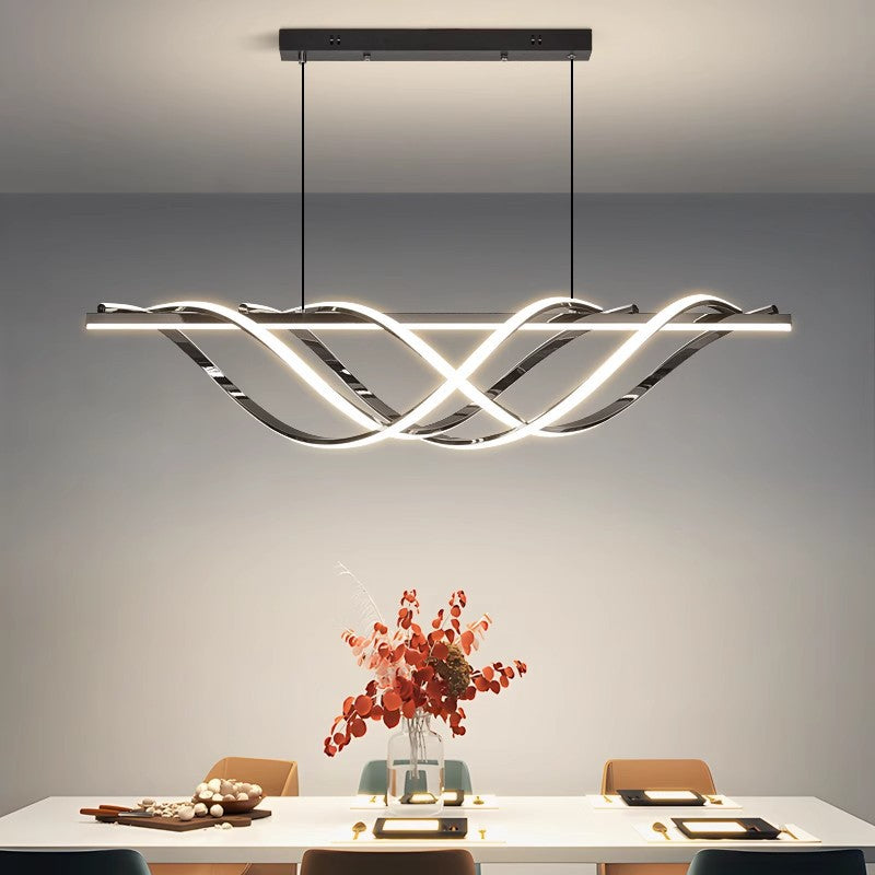 Art Deco Geometric Aluminum LED Chandelier for Modern Dining Room