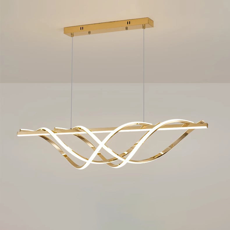 Art Deco Geometric Aluminum LED Chandelier for Modern Dining Room