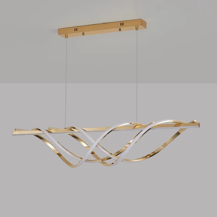 Art Deco Geometric Aluminum LED Chandelier for Modern Dining Room