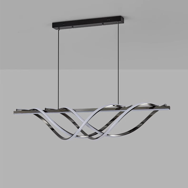 Art Deco Geometric Aluminum LED Chandelier for Modern Dining Room