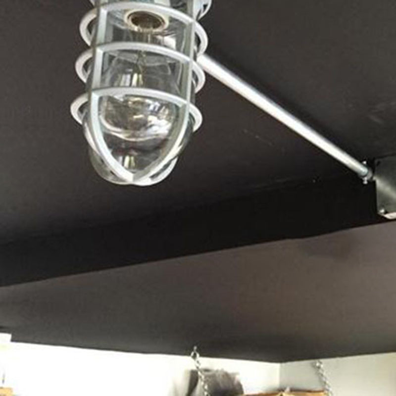 Stylish Industrial Waterproof Aluminum Glass Semi-Flush Ceiling Light for Outdoor Patio