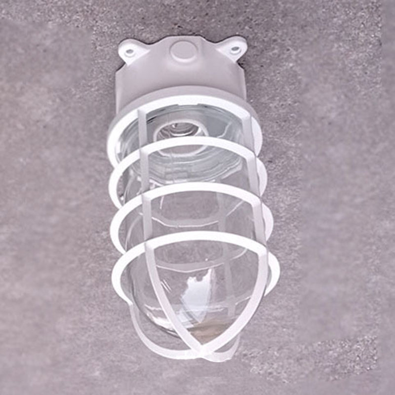 Stylish Industrial Waterproof Aluminum Glass Semi-Flush Ceiling Light for Outdoor Patio
