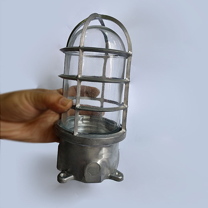 Stylish Industrial Waterproof Aluminum Glass Semi-Flush Ceiling Light for Outdoor Patio