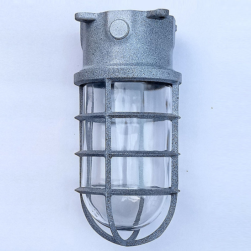Stylish Industrial Waterproof Aluminum Glass Semi-Flush Ceiling Light for Outdoor Patio