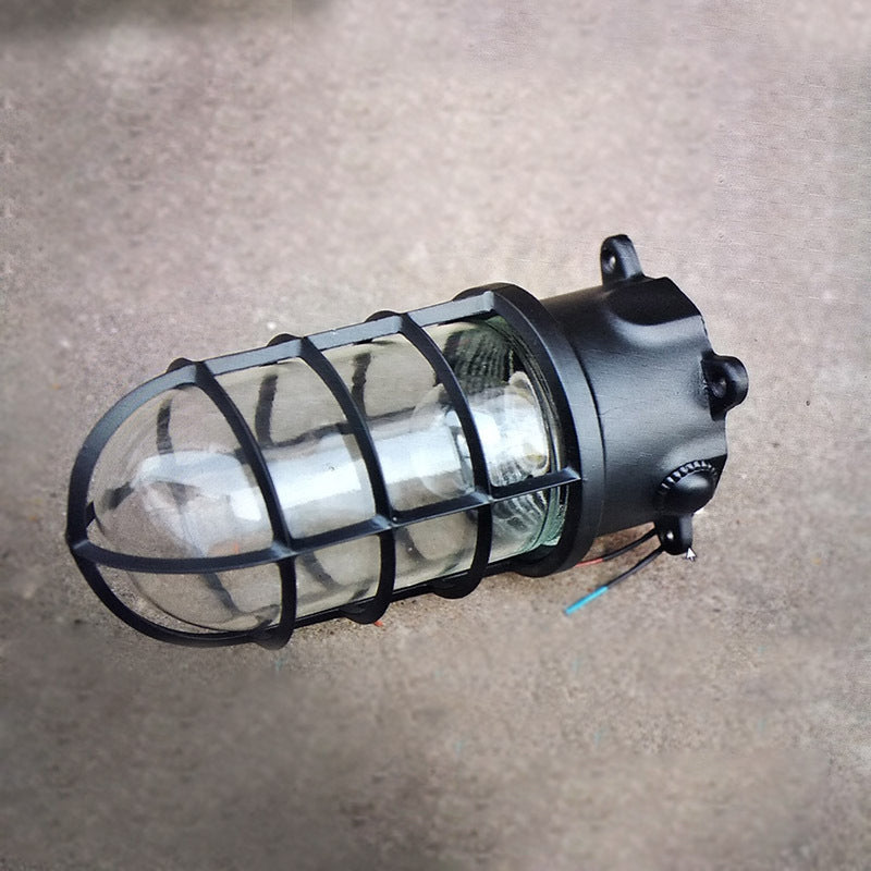 Stylish Industrial Waterproof Aluminum Glass Semi-Flush Ceiling Light for Outdoor Patio